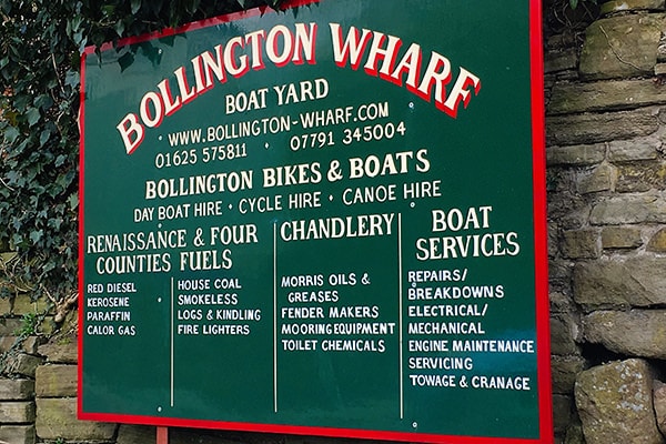 Bollington Wharf and canal, Cheshire.