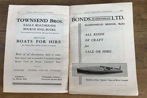 A Bonds advertisement in the Salters' Thames Guide