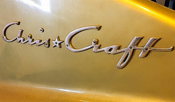 Chris Craft logo on the vertical Cobra fin