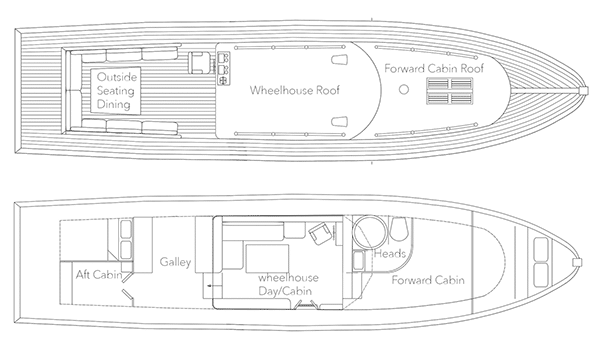 Rendering of "Elizabeth Green" 43ft 1935 Dunkirk Little Ship pending restoration.