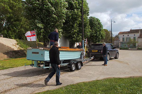 "Dragonfly" loaded up, ready for her trip back to Britain.