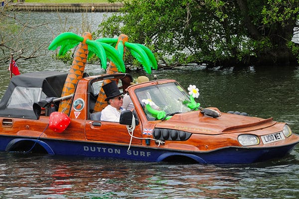 As long as it floats, is floral and fun, it can enter the Floral Flotilla.