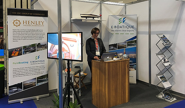 Gail manning the HSC/E-Boatique stand at the NEC in Birmingham