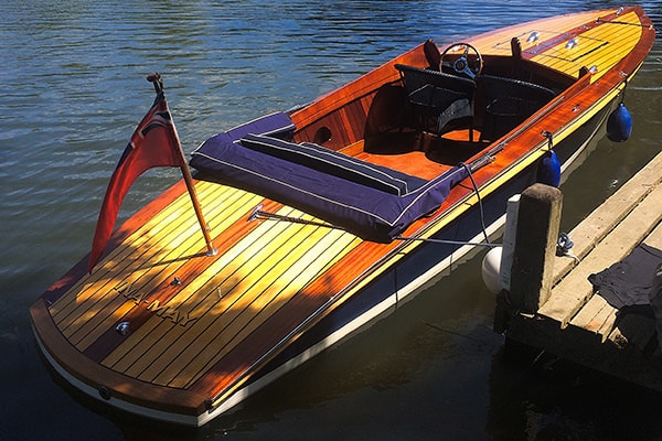 "Ina May" - A refurbished Andrews slipper stern / greyhound launch - is for sale as well.