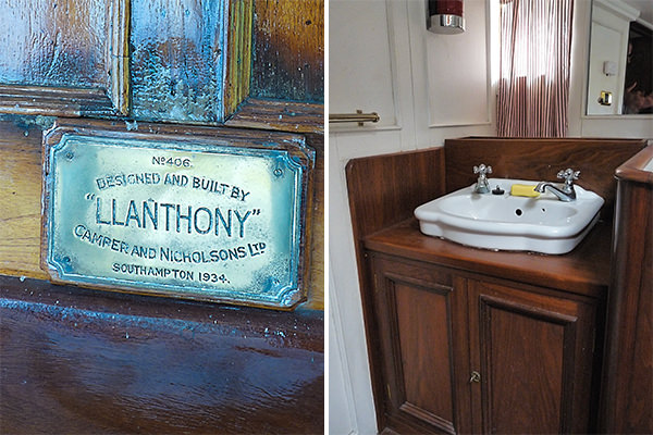 "Llanthony"'s plaque and vintage interior