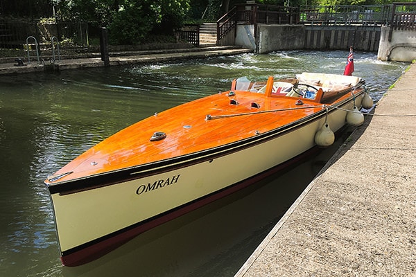 "Omrah" moored at Hurley lock.