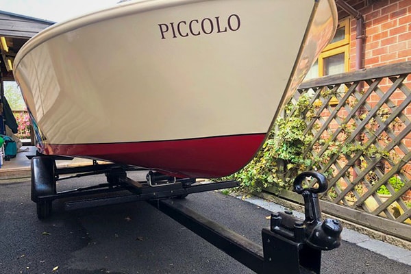 "Piccolo" on her trailer "ready for auction"!