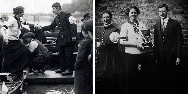 Lucy Pocock after winning the Sculling Championship in 1912