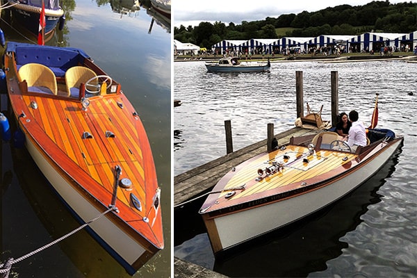 "Zest" (left) and "Elden Voyage" - An electric slipper launch with a GRP hull (right)