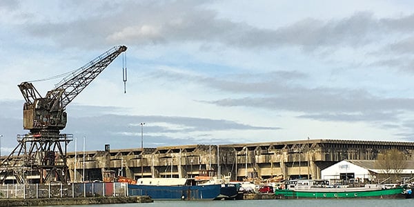 What is left of the Italian Royal Navy submarine base in Bordeaux.