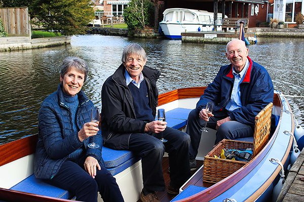 The Days on their acceptance trial on the Broads with company director Anthony Landamore.