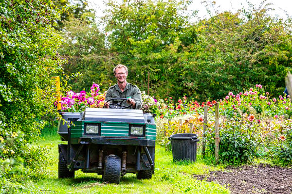 Ash transporting flowers ready for sale