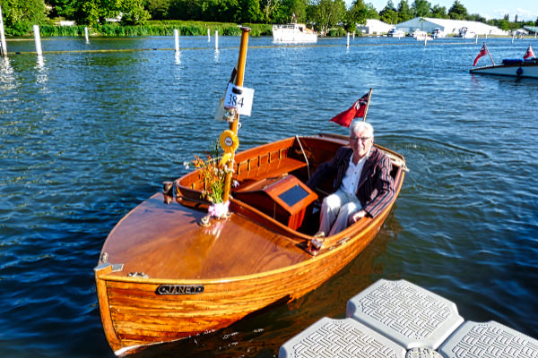 "Janet" with the now president of the Thames Vintage Boat Club at the 2015 TTBF