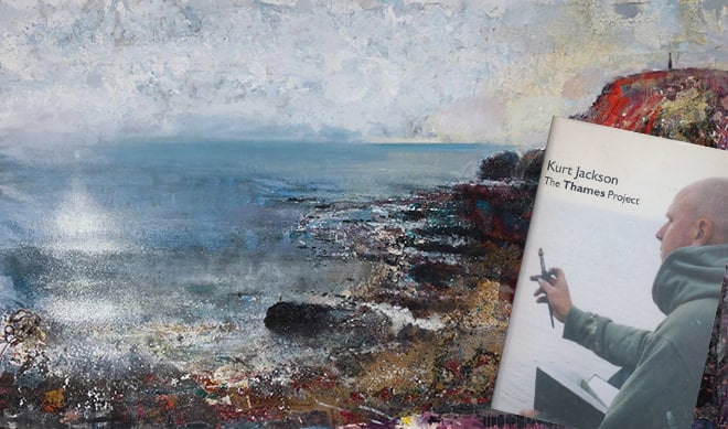 'On Black Rock' by Kurt Jackson and his book 'The Thames Project' (inset)