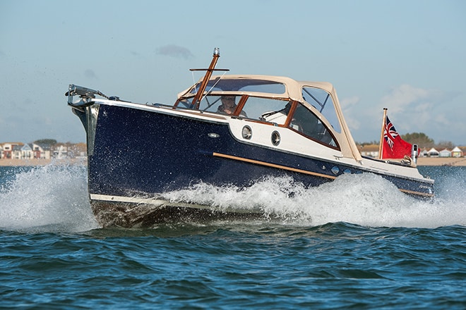 "Baloo" rides the waves in the Solent last week.