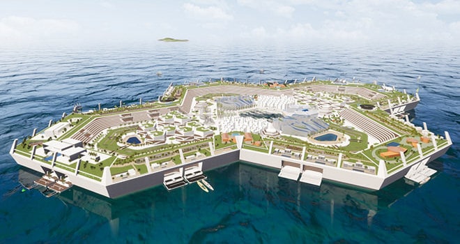 The Blue Estate is the world's first sustainable and floating offshore city.