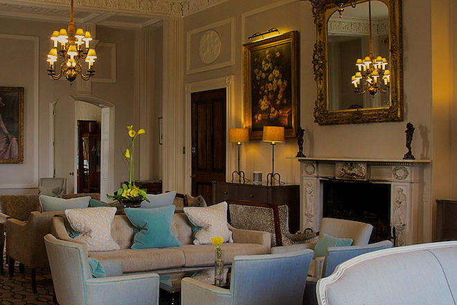 The lounge at the Storrs Hall Hotel.