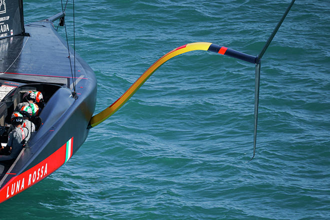 Luna Rossa Prada Pirelli - catamaran with a wing design sail.