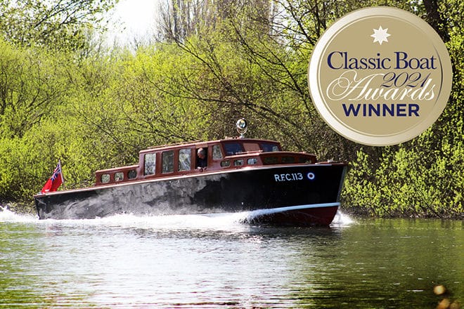 'Makaira' - 'Restored Powered Vessel of the Year' - restored by Dennetts boat builders