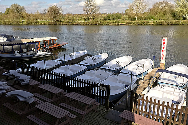 Boats and Boards in Kingston-on-Thames.