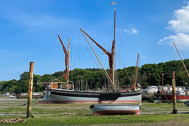 Owned by the Cambria Trust, 'SB Cambria' is a preserved 1906 spritsail Thames sailing barge.