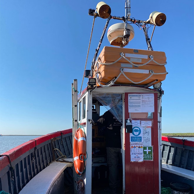 'Regardless' - a 1991 clinker launch that carried our family on an outing to Orford Ness.