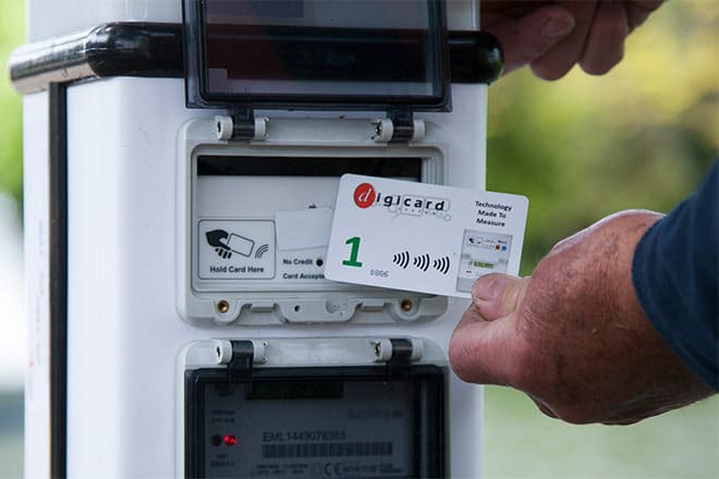 An electric boat charging point