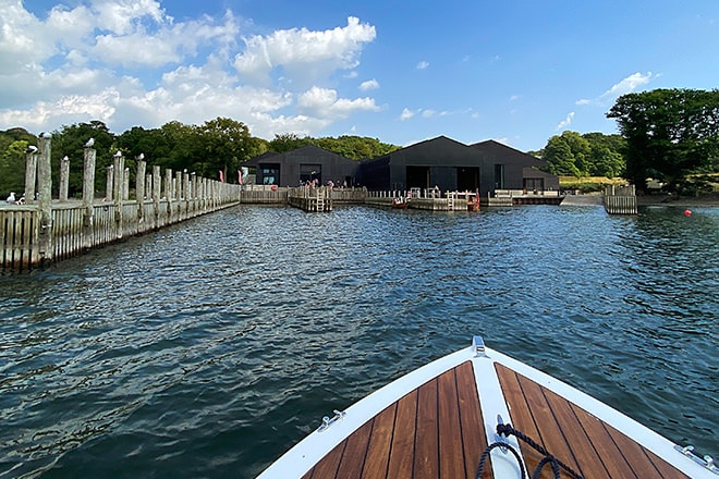 The Windermere Jetty museum ahead in the distance.