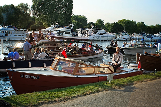 Steve enjoying Henley Festival with his beloved 'Le Ketchup'.