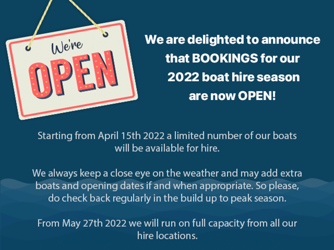 Pure Boating pre-season boat hire announcement