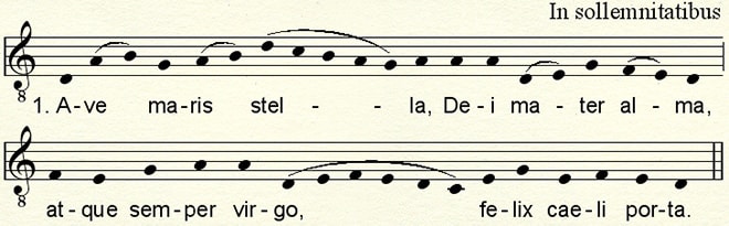 Ave Maris Stella sheet music excerpt