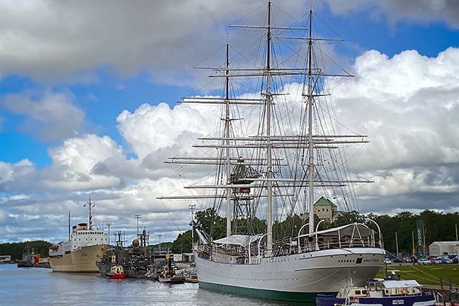 The beautiful ships in the Turku port.