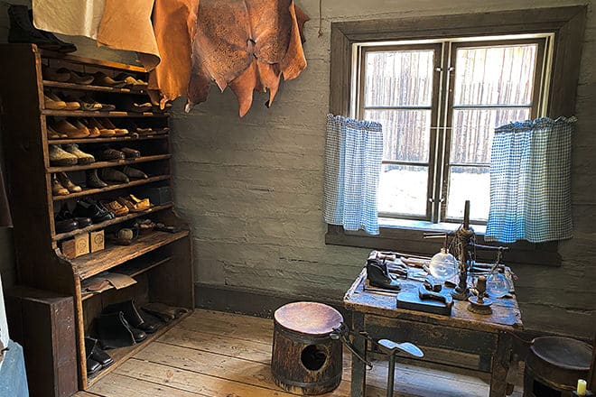 'Cobbler' display at the Luostarinmäki Handicrafts Museum in Turku.