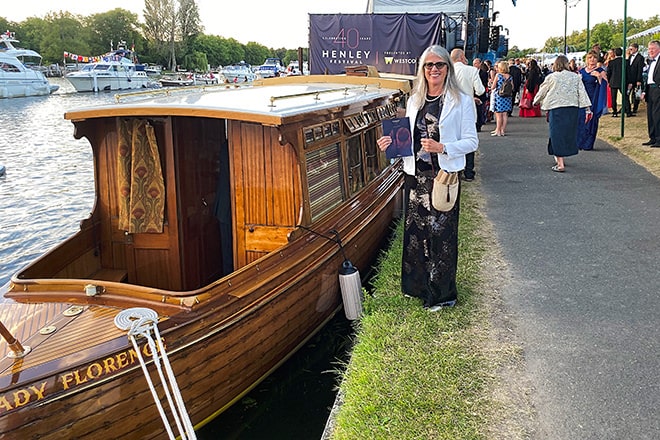 Me at Henley Festival with the beautiful 'Lady Florence'.