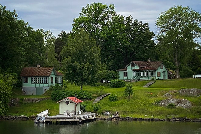 The scenery on our voyage out of Stockholm.