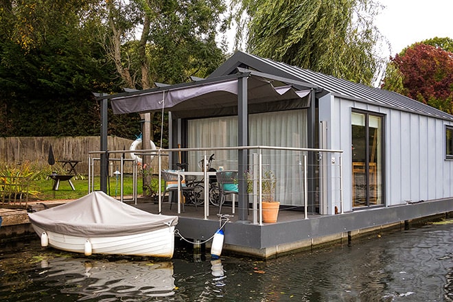 The dinghy with its new cover on - incidentally, note my fabulous electric Brompton bike on the foredeck