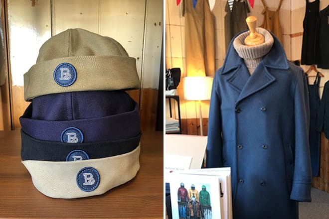 New Blackshore products: 
The Watchman's Hat (left) - The Admiral 100% British woollen coat (right)