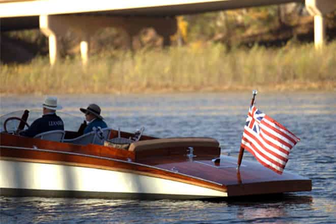 'Becky Jane' flying the 'Grand Union Flag'