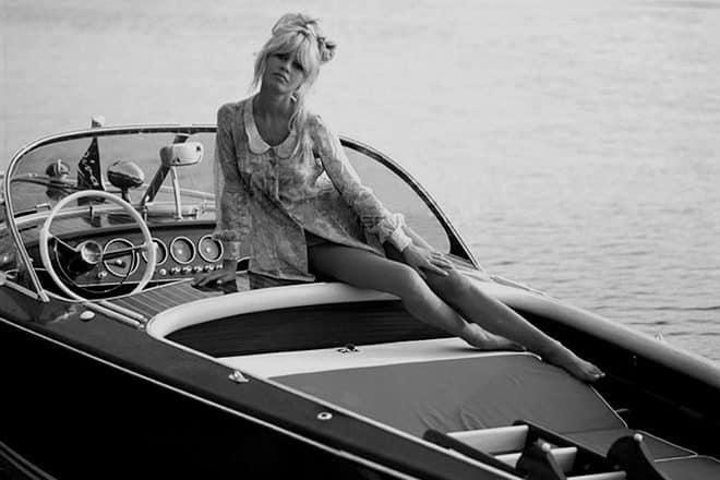 Brigitte Bardot on a Riva