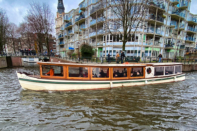 One of the many vintage boats we encountered on the Amsterdam canals