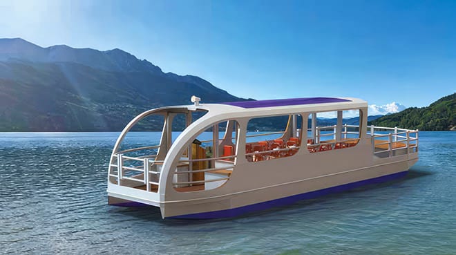 The E-Bus 1030 - a solar-electric passenger boat with a capacity for up to 35 passengers