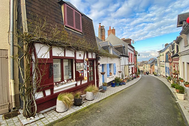 A picturesque street in the medieval town of Saint-Valéry-sur-Somme