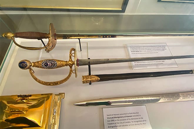 The sword given to Admiral Nelson when the French surrendered at the battle of the Nile in 1798.