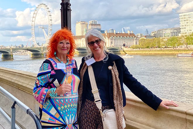 Lady McAlpine and I on the terrace of the House of Lords