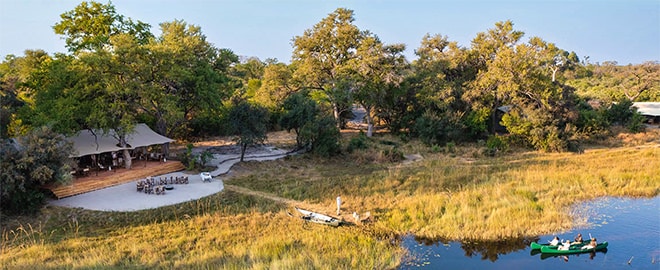 Okavango Explorers Camp is an Explorer Collection safari camp located in the southwest of Botswana’s private Selinda Reserve.