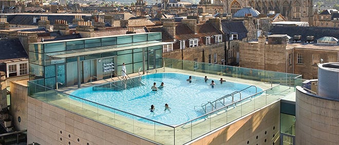 Open-air Rooftop Pool of the Thermae Bath Spa