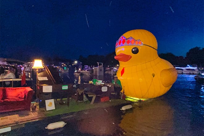 Tim's Yellow Duck appropriately clad at Henley Festival this year.