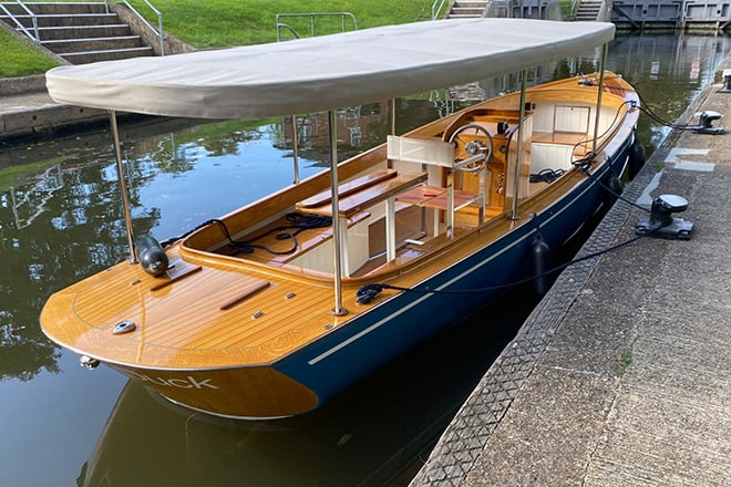 'Blue Duck' - A bespoke Windermere launch designed with seating for up to 10