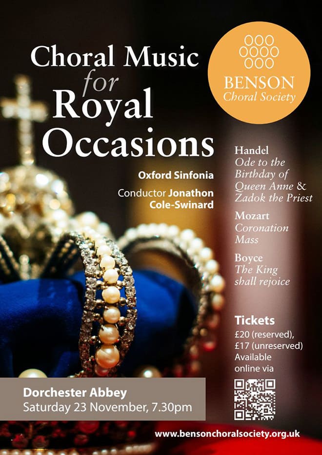 Benson choral society event flyer