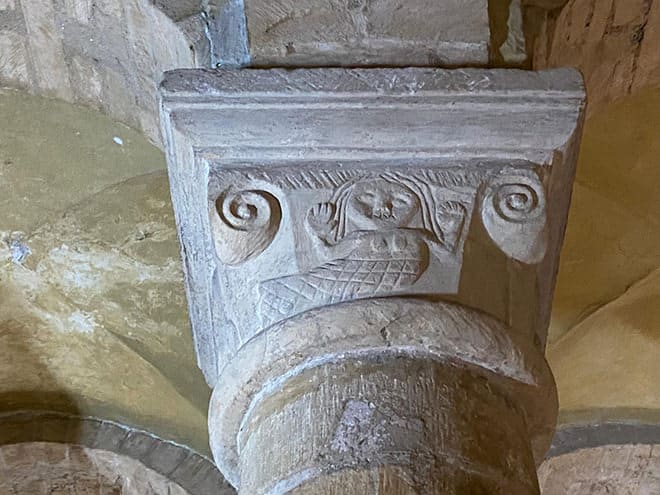 Representation of a mermaid (which sometimes symbolises 'temptation') carved into a chapel column